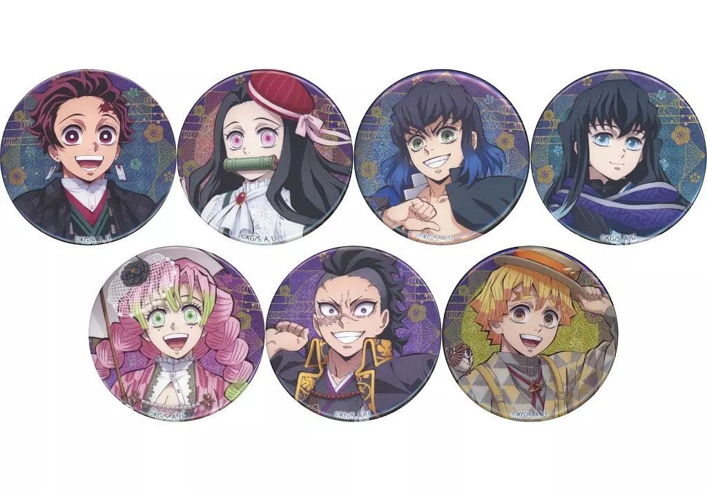 【中古】バッジ・ビンズ 全7種セット 「鬼滅の刃 鬼滅祭 ～アニメ伍周年記念祭～ ランダム缶バッジ」