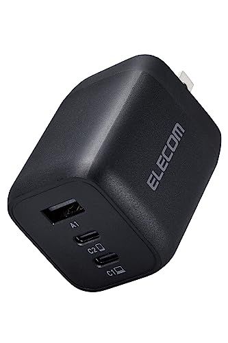 エレコム 充電器 65W USB PD対応 3ポート Type-C USB-A 【 iPhone 16 15 14 iPad Macbook Air ノートPC】 ブラック EC-AC4465BKkoe ffcfb36f