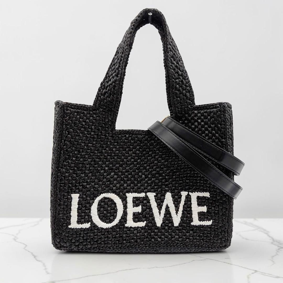 ⭐️美品⭐️ ロエベ フォント トート スモール ブラック 2way バッグ