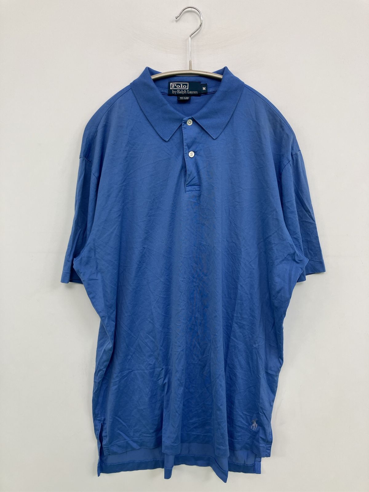 Polo by Ralph Lauren ポロバイラルフローレン ポロシャツ M ブルー 無地 ワンポイント 半袖 メンズ