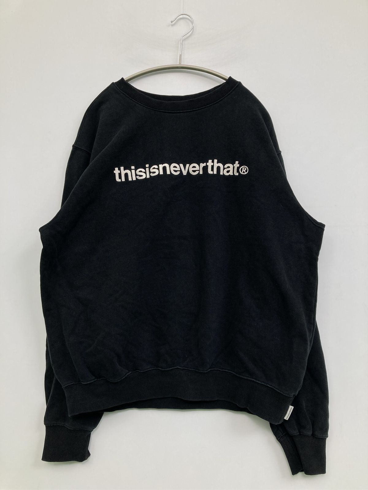 thisisneverthat ディスイズネバーザット スウェット M ブラック 前面プリント ブランドロゴ 長袖 メンズ レディース