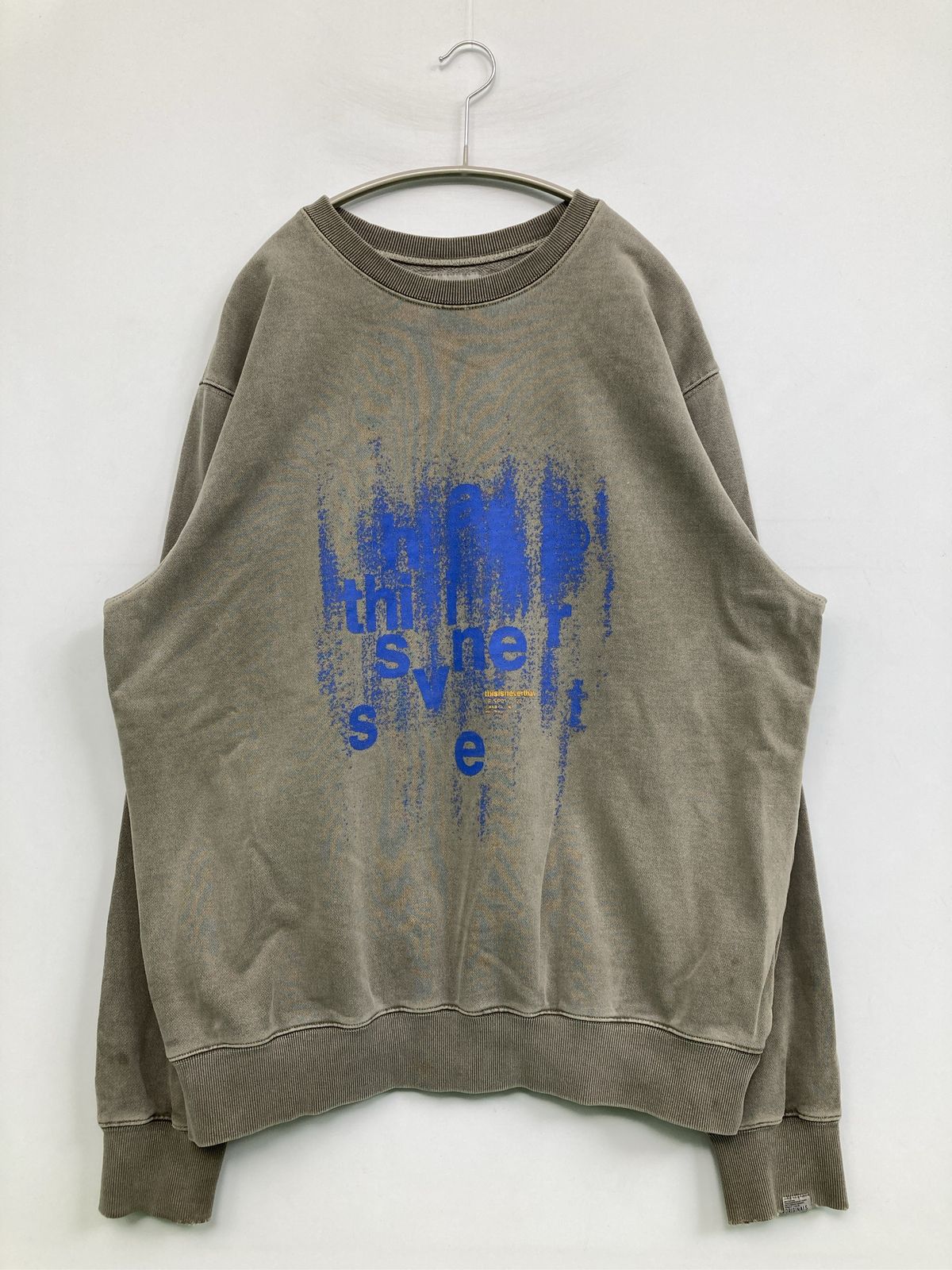 thisisneverthat ディスイズネバーザット スウェット L グレー 前面プリント ブランドロゴ 長袖 メンズ