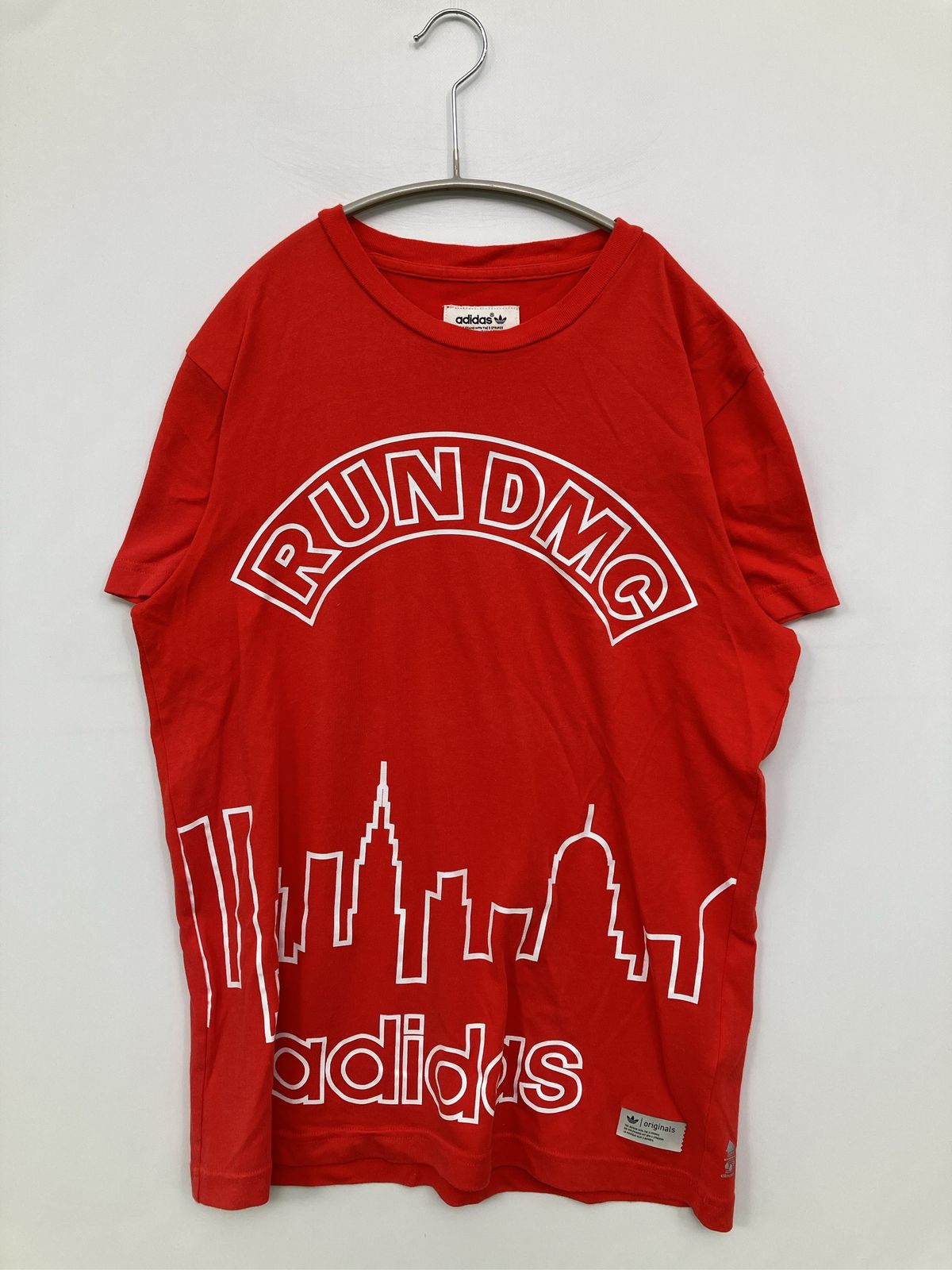 adidas アディダス Tシャツ/カットソー S レッド 前面プリント バック 