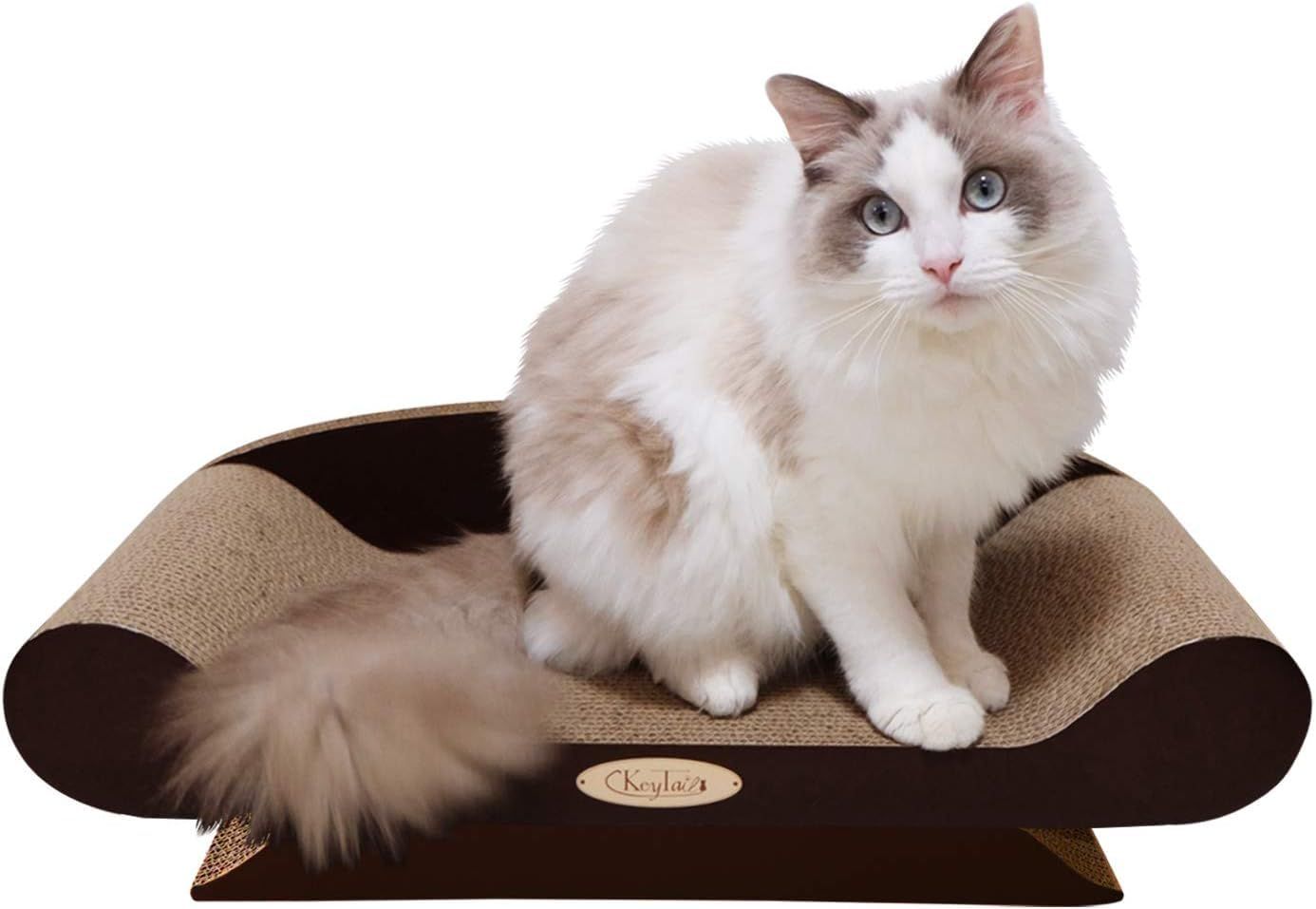 KeyTAIL 猫 爪研ぎ つめとぎ 爪とぎ ダンボール キーテイル 大きい ソファー ベッド でぶねこ にゃんネイル ソファー Ｌ (チョコ)as a8d0da9a