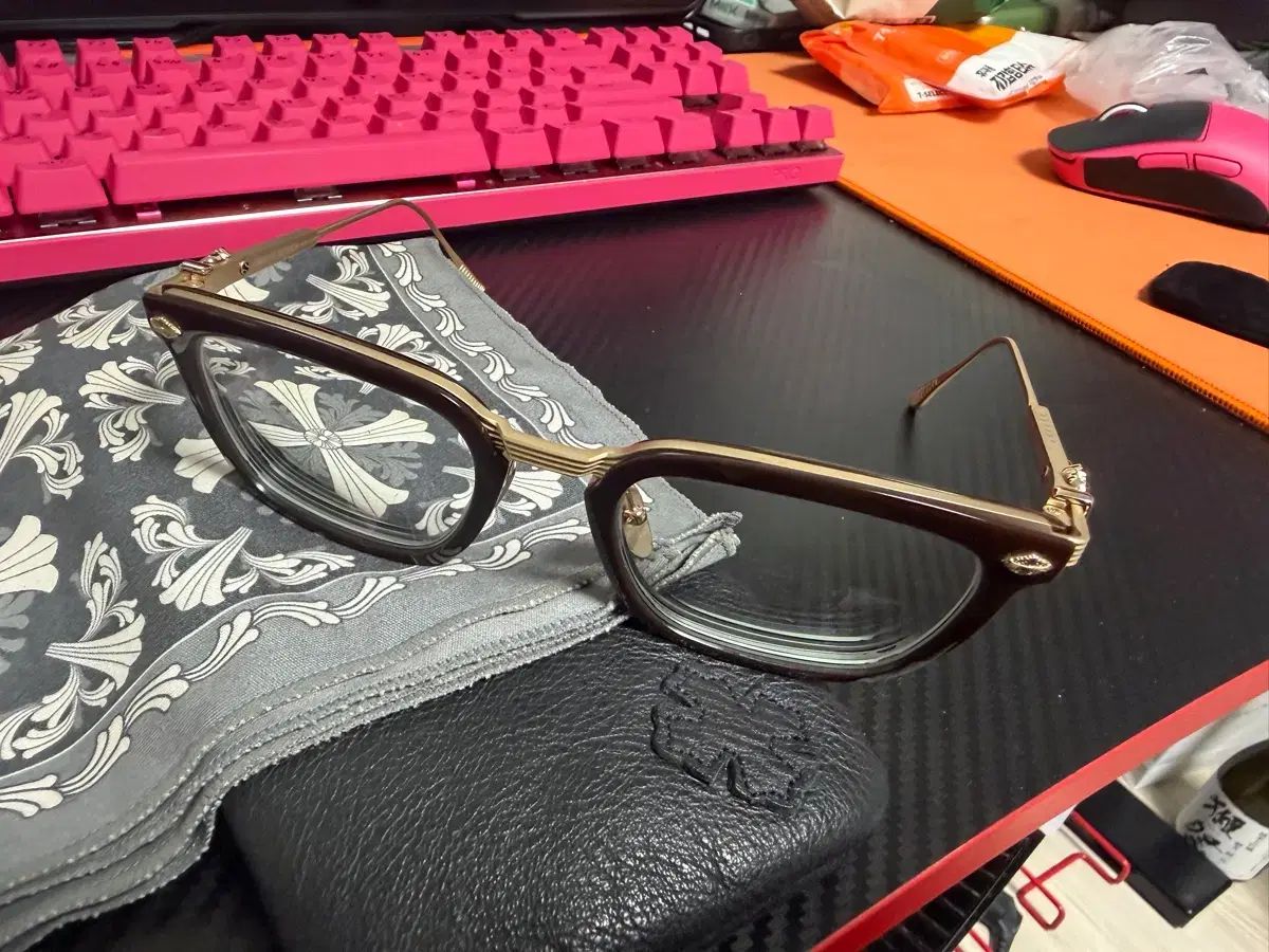CHROME HEARTS クロムハーツ オーバ ポーク ブラウン GOLD メガネ