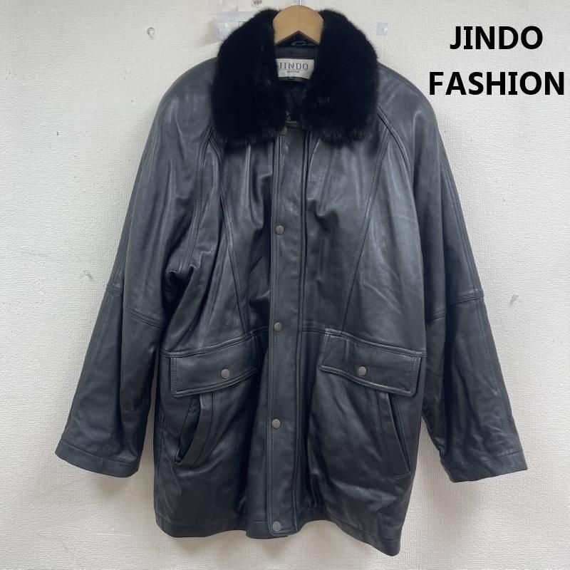 古着 JINDO FASHION 襟ファー付き リアル レザー ジャケット メンズ L ISItems【USED】【古着】【中古】50160494