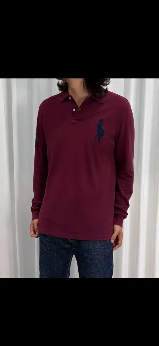 POLO RALPH LAUREN 長袖 カラーTシャツ バーガンディ