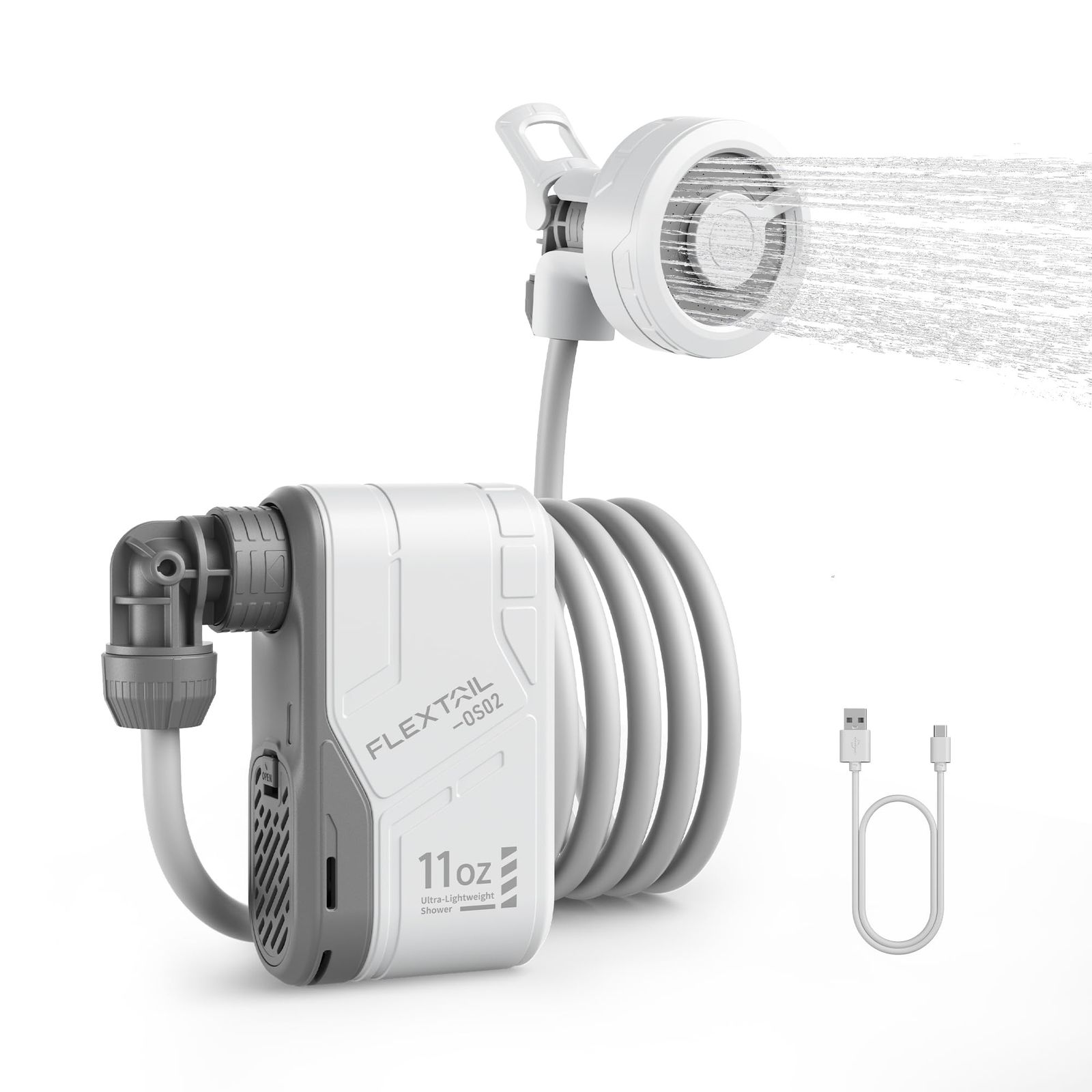 ☆新品☆FLEXTAILGEAR MAX SHOWER ポータブルシャワー 簡易シャワー 電動シャワー 携帯シャワー キャンプ シャワー シャワー ポンプ 18.5wh USBーC充電式 水流量両段モード 水圧強い 軽量 コンパクト 家庭用 67f519bc