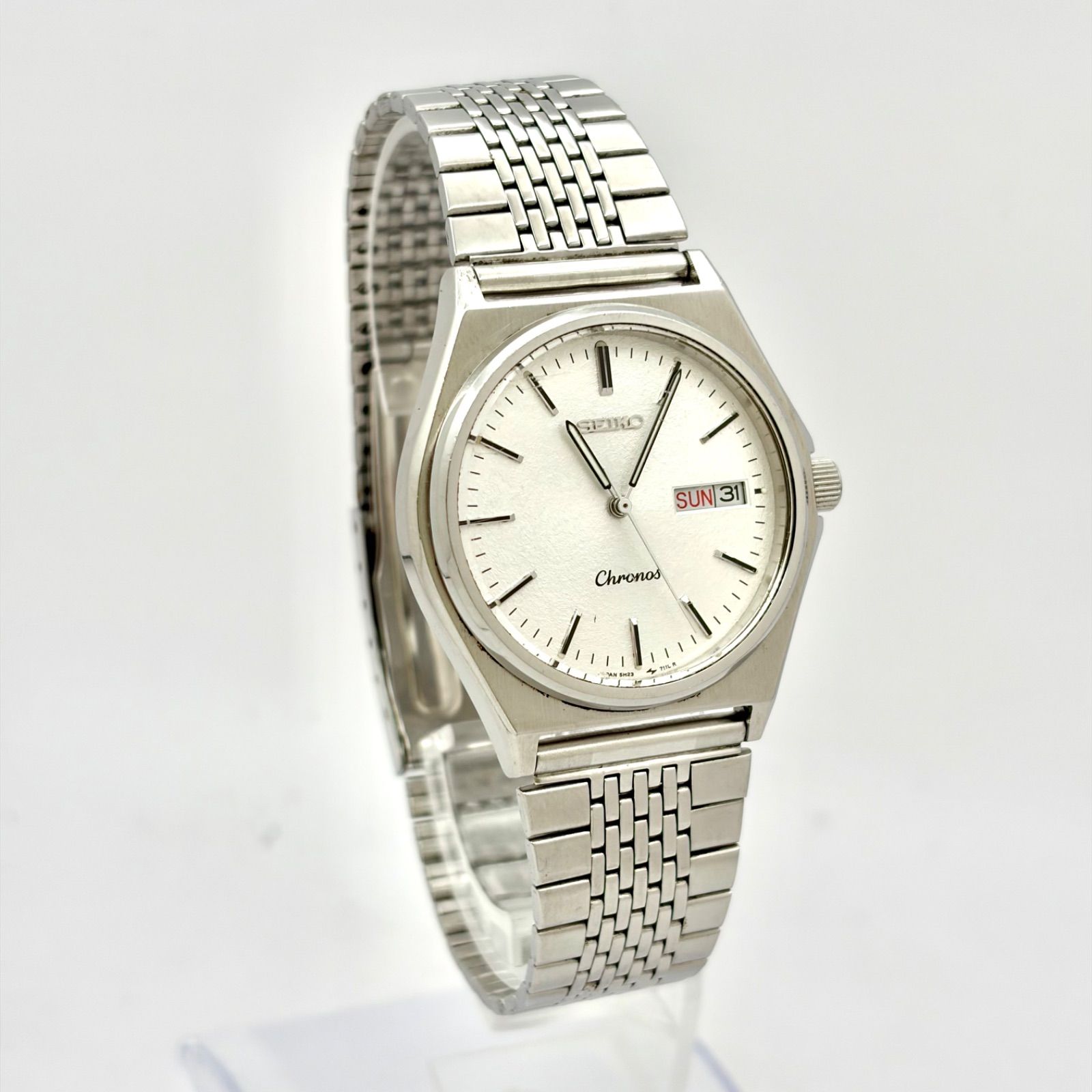 新品電池】SEIKO セイコー Chronos クロノス メンズ 腕時計 シルバー