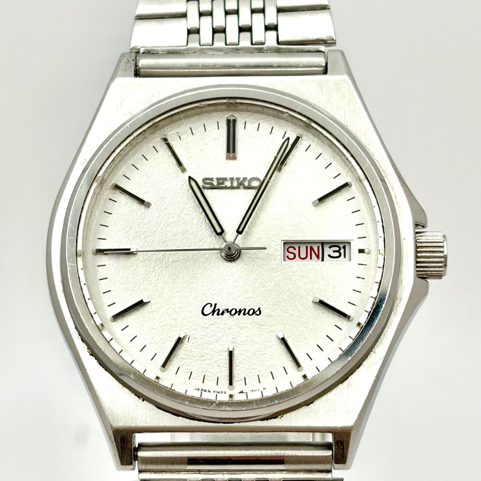 新品電池】SEIKO セイコー Chronos クロノス メンズ 腕時計 シルバー