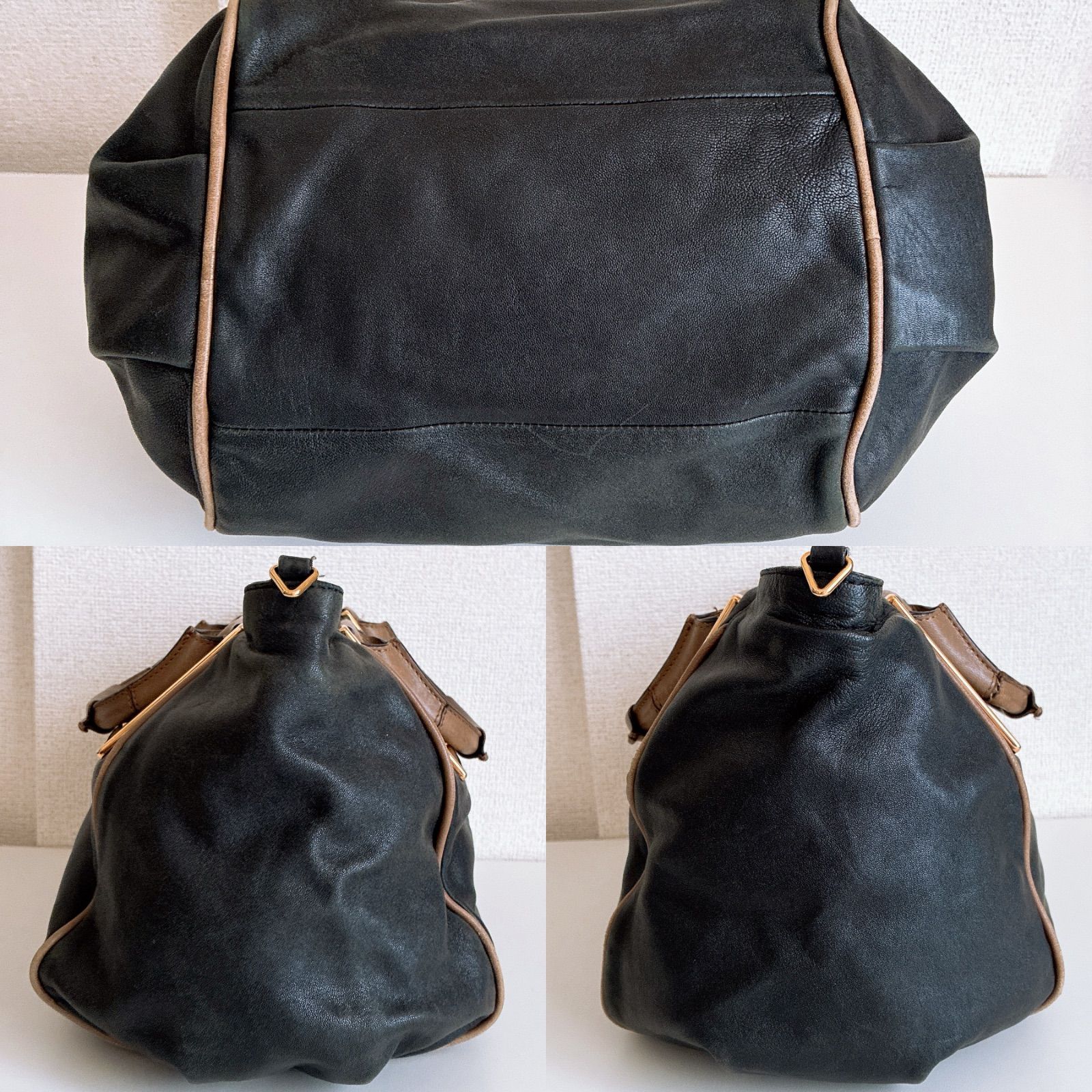 Chloe クロエ エテル ハンドバッグ 2way ブラック ゴールド金具 レザー