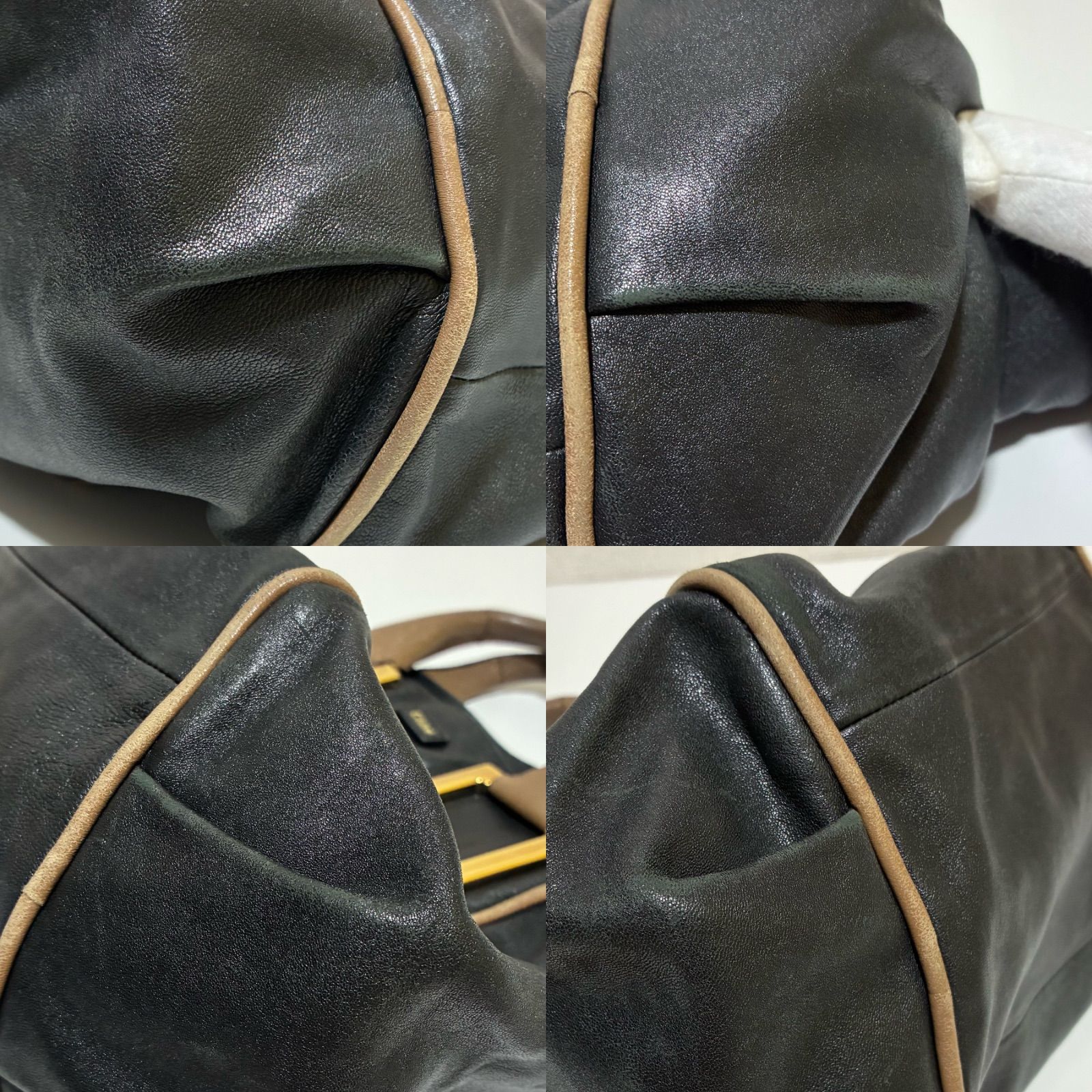 Chloe クロエ エテル ハンドバッグ 2way ブラック ゴールド金具 レザー