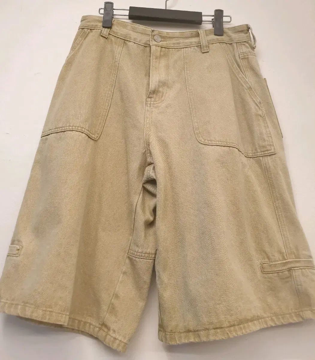 32インチ)INTEMPO サンドベージュ ワイド ハーフパンツ