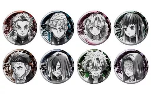 【中古】バッジ・ピンズ 全8種セット 「鬼滅の刃 キャラバッジコレクション 墨絵風 其ノ参」