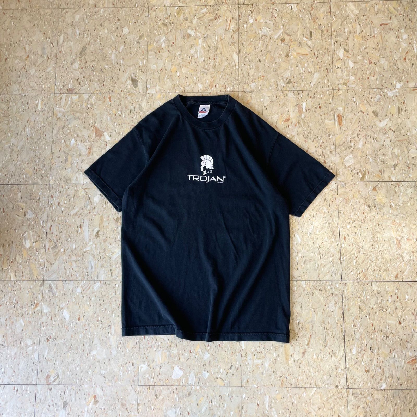 00s 【企業Tシャツ】 TROJAN エロT ブラック size.L