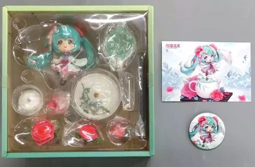 【中古】フィギュア 初音ミク フラワーレイン 「キャラクター・ボーカル・シリーズ01 初音ミク」 Q版フィギュア