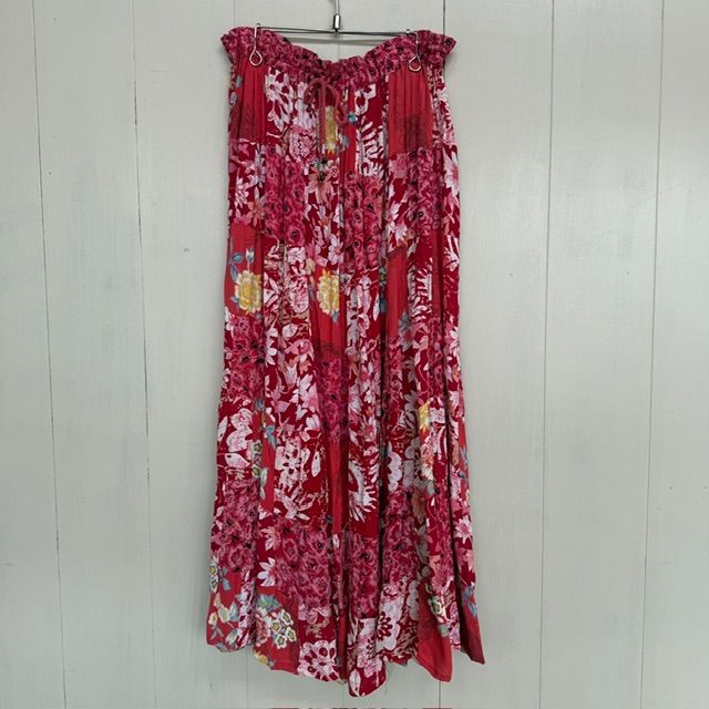 パッチングワーク　花柄スカート　春夏用