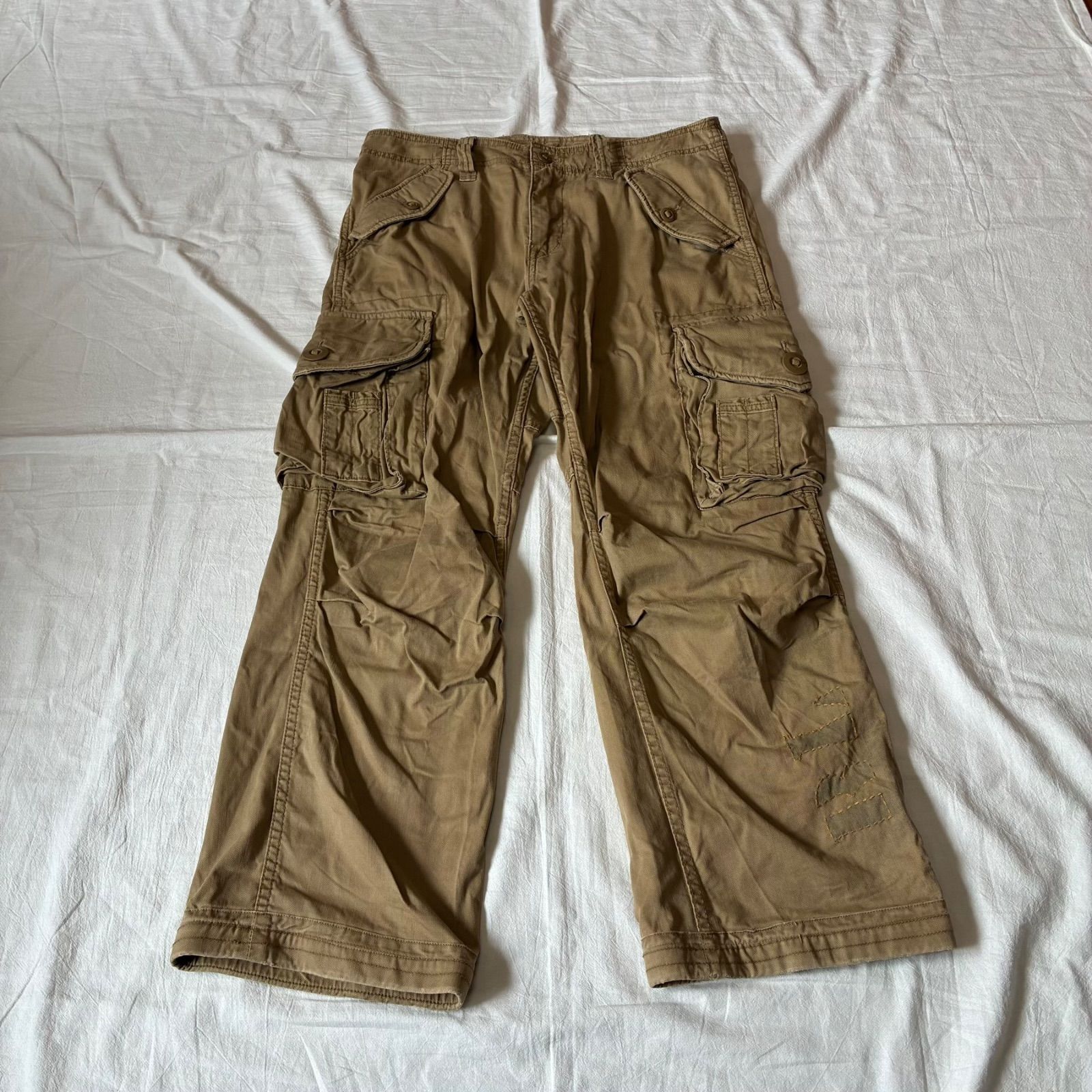 00s POLO JEANS ポロジーンズ カーゴパンツ M-65サンプリング ベージュ インパクト21 34×32表記