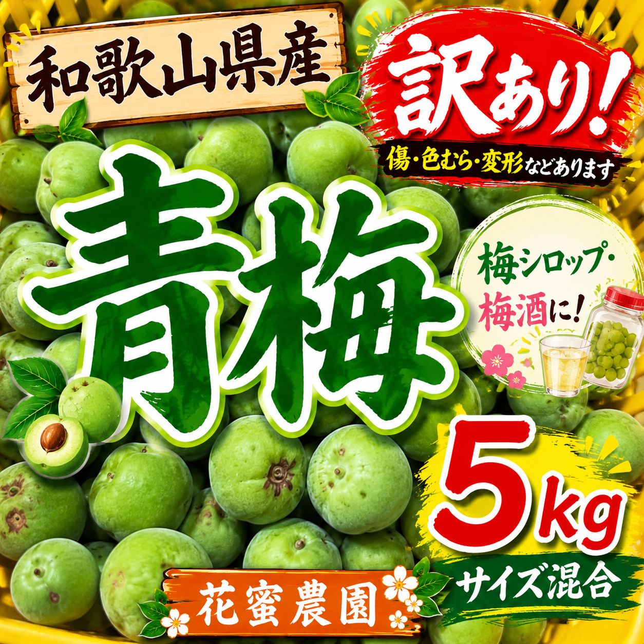 訳あり和歌山県産 青梅 5kg サイズ混合 - メルカリ