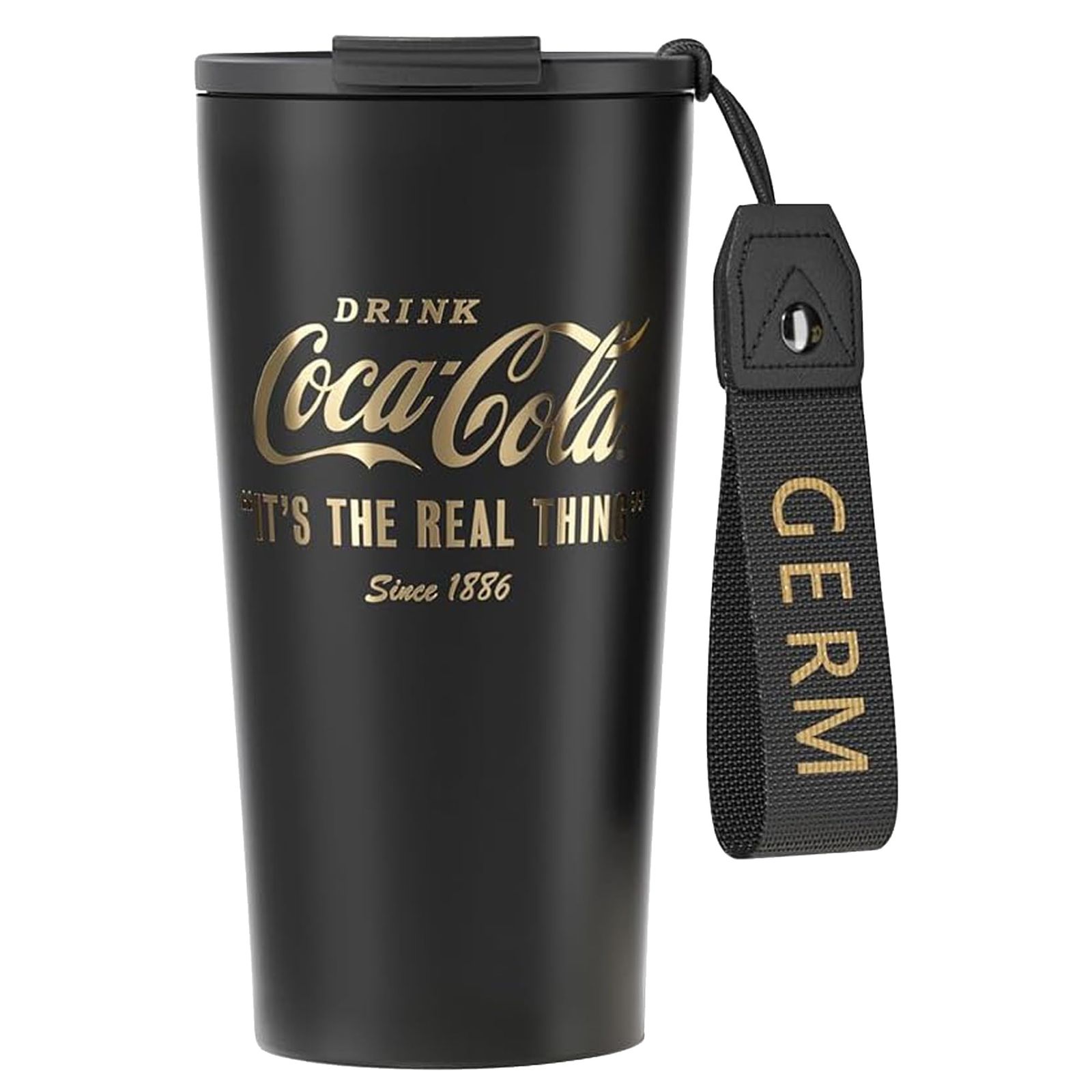 GERM × Coca-Cola 【公式コラボ】プレミアム真空断熱タンブラー 500ml 本体食洗機対応 七層構造 3WAY ステンレス 蓋付き ストロー付き ストラップ付き コカ・コーラ 保温 保冷 漏れ防止 軽量 コーヒータンブラー 水筒 cc0406dd