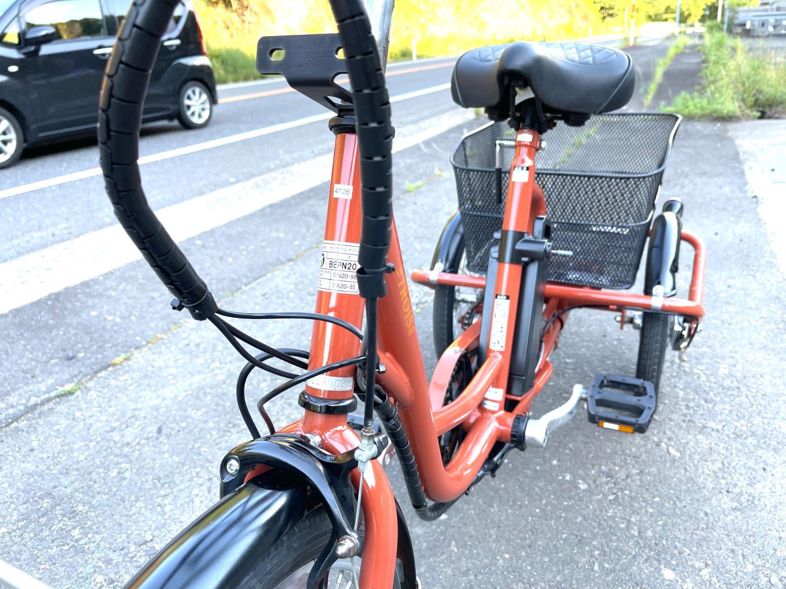 0379【動作確認済】送料無料 TROIS 電動アシスト三輪自転車 5.8Ah 電子