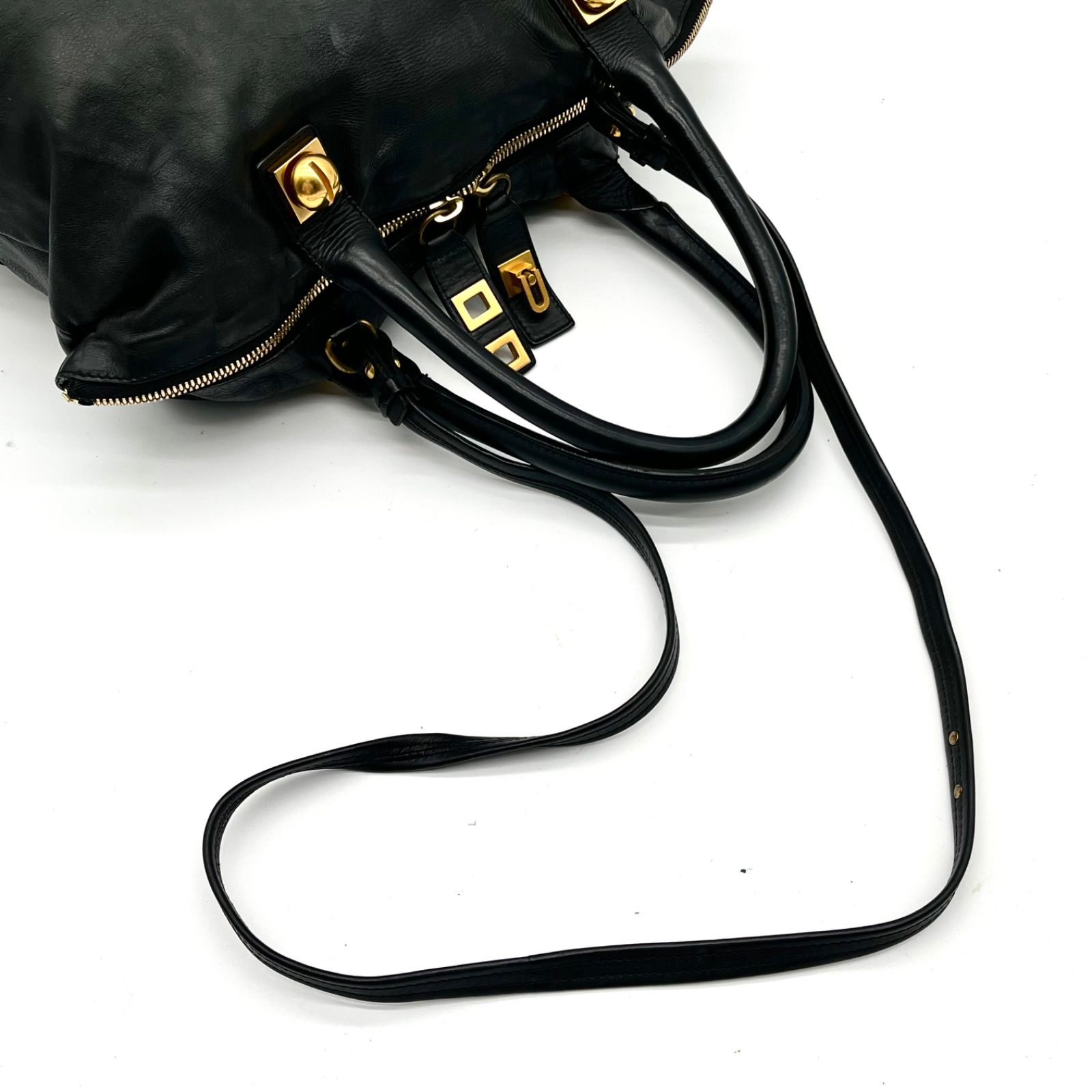 Auth Chloe Y2K Kira 2way Leather Tote Bag Shoulder Bag Black Auth Chloe Y2K Kira 2way Leather Tote Bag Shoulder Bag Black
