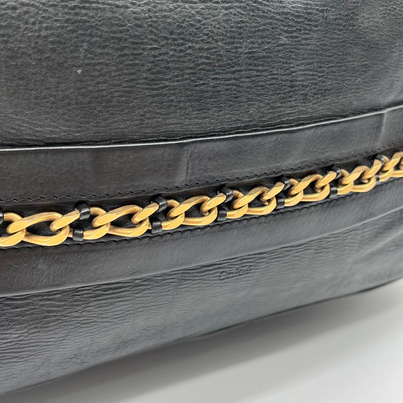 Auth Chloe Y2K Kira 2way Leather Tote Bag Shoulder Bag Black Auth Chloe Y2K Kira 2way Leather Tote Bag Shoulder Bag Black