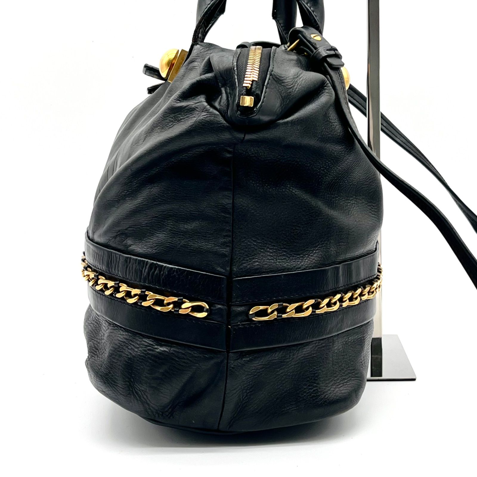 Auth Chloe Y2K Kira 2way Leather Tote Bag Shoulder Bag Black Auth Chloe Y2K Kira 2way Leather Tote Bag Shoulder Bag Black