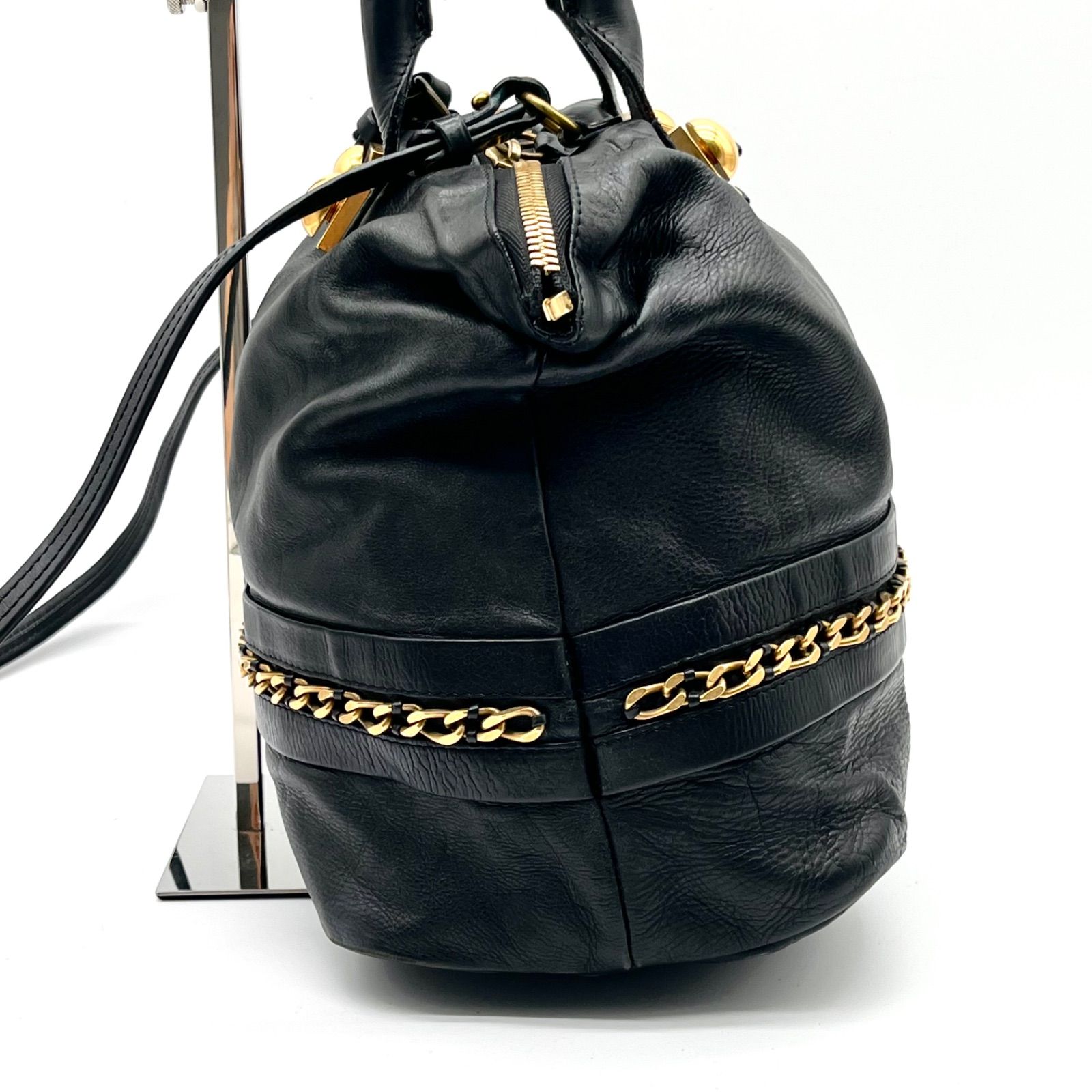 Auth Chloe Y2K Kira 2way Leather Tote Bag Shoulder Bag Black Auth Chloe Y2K Kira 2way Leather Tote Bag Shoulder Bag Black