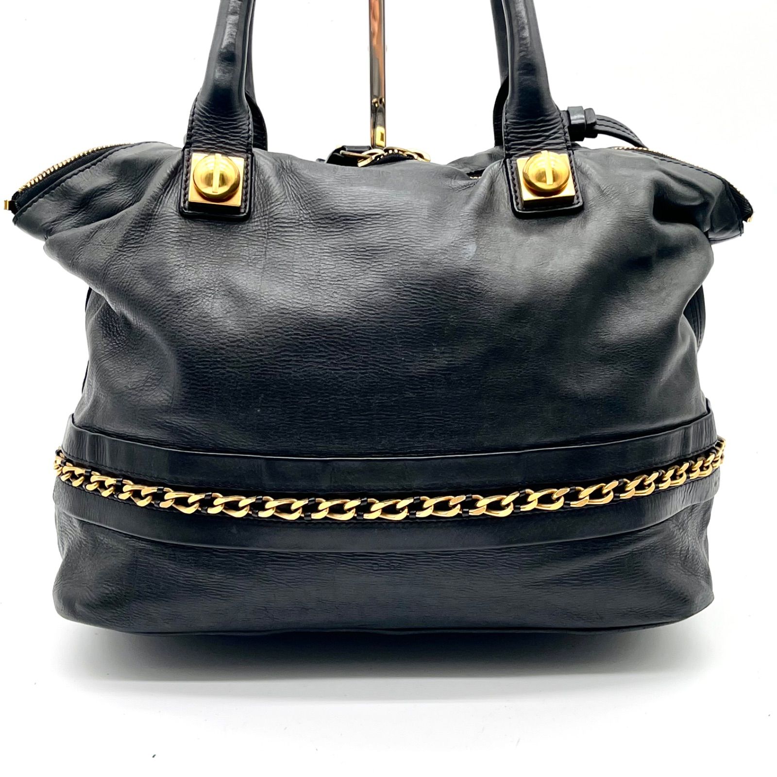 Auth Chloe Y2K Kira 2way Leather Tote Bag Shoulder Bag Black Auth Chloe Y2K Kira 2way Leather Tote Bag Shoulder Bag Black
