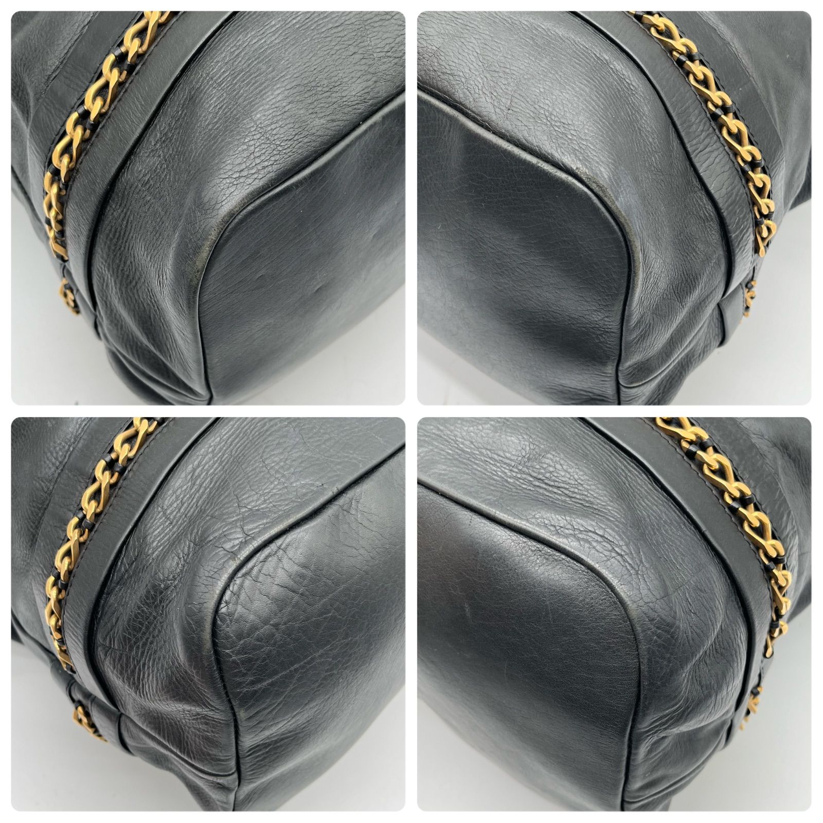Auth Chloe Y2K Kira 2way Leather Tote Bag Shoulder Bag Black Auth Chloe Y2K Kira 2way Leather Tote Bag Shoulder Bag Black