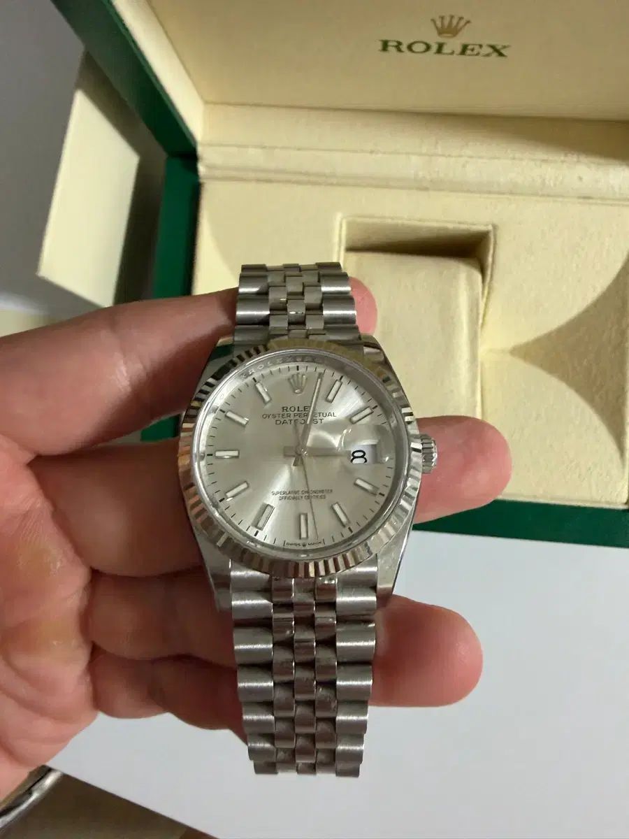 ROLEX デイトジャスト 36mm シルバーバー フルセット