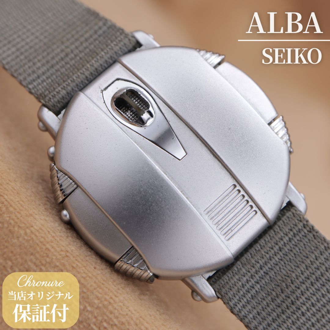 セイコー アルバ Y825-4010 SEIKO ALBA アストロボイス 松本零士 シルバー 音声 アラーム 37.5mm 1983年製 電池交換済 【６ヶ月保証】 CH566 27,885円