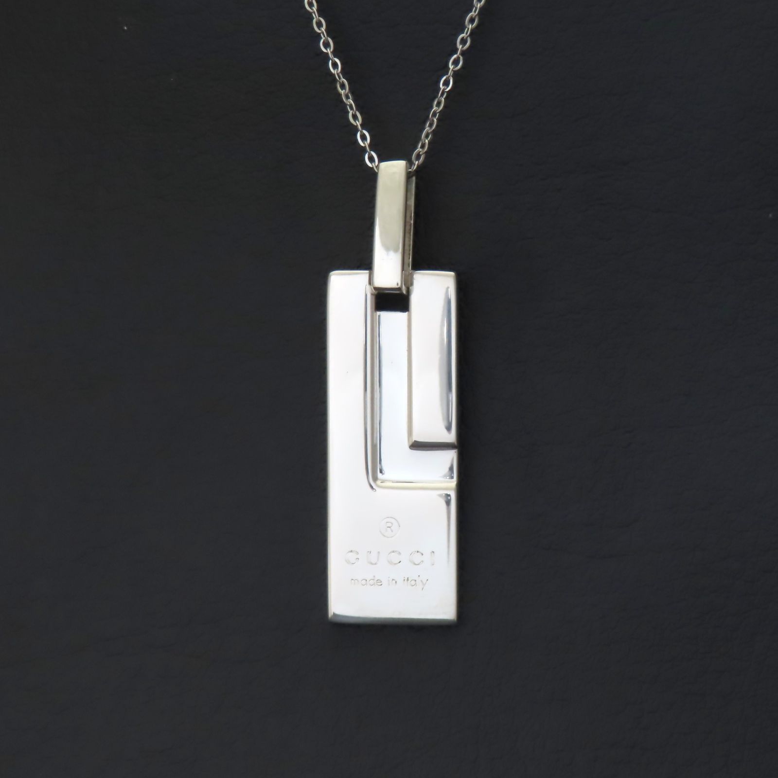 新品同様 美品 GUCCI グッチ プレート ネックレス ペンダント シルバー925 スターリングシルバー 9.2g