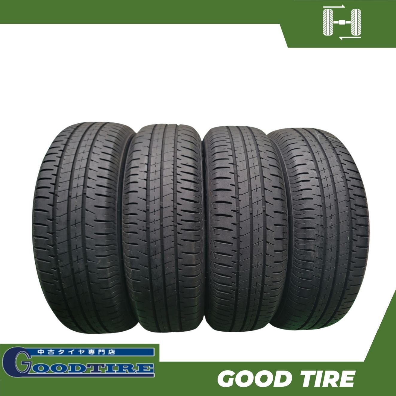 185/65R15 ブリヂストン ECOPIA NH200C 2022年製 4本 夏用 7.5分山 中古タイヤ タイヤ シエンタ フリード ノート デミオ VW ポロ（7653）