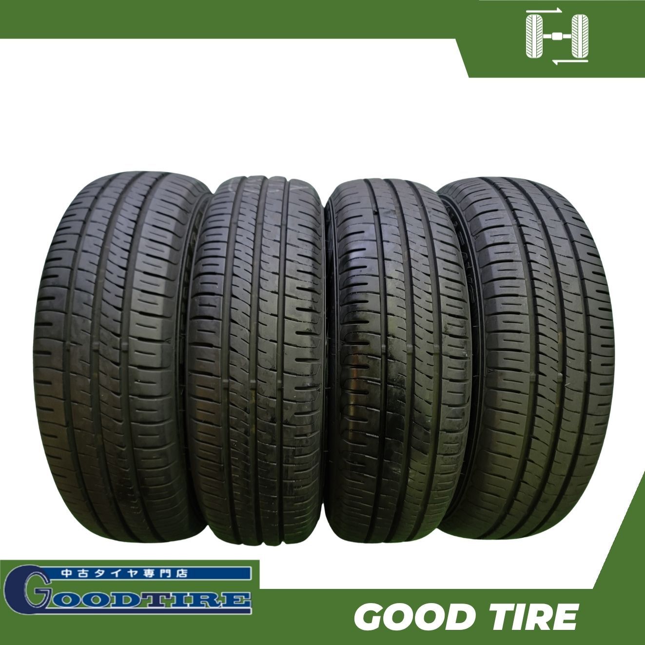 175/65R15 ダンロップ EC204 2023年 残溝約5分山 4本 175/65R15 ダンロップ ENASAVE EC204 2023年製 4本 夏用 8分山 中古