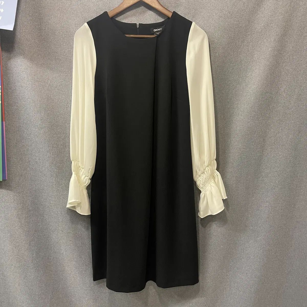 新) DKNY バイカラー シフォン ONE PIECE