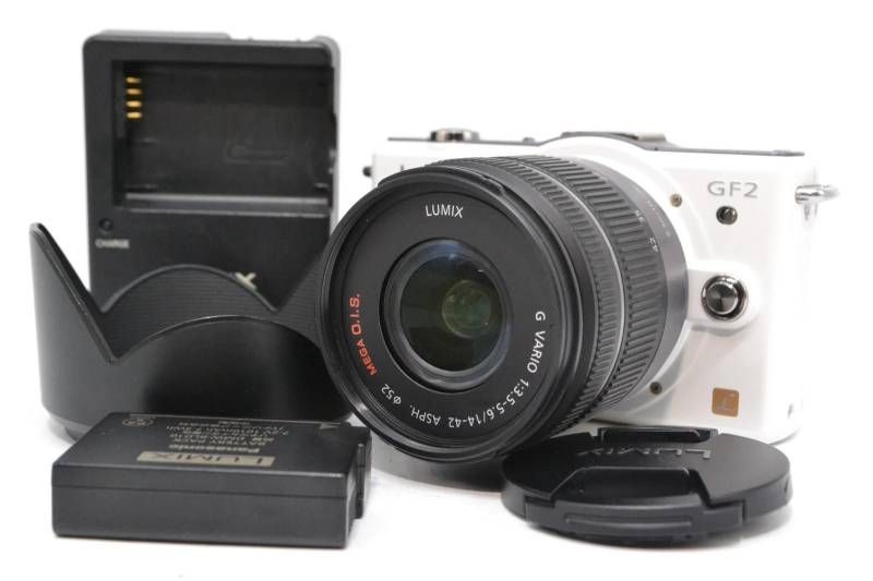 ■【動作品】 パナソニック Panasonic LUMIX DMC-GF2 ホワイト 14-42mm レンズキット ミラーレス一眼