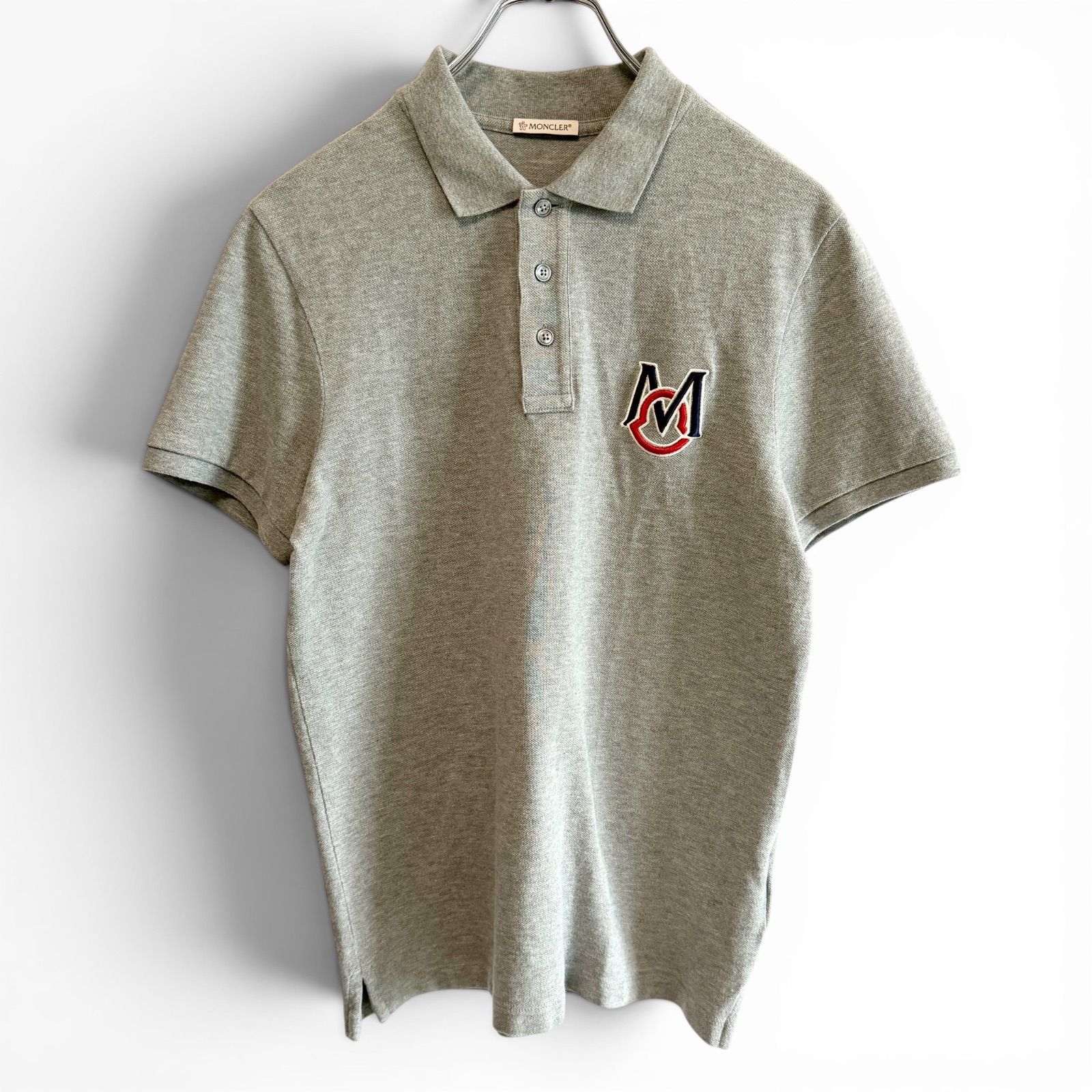 MONCLER モンクレール 現行 ポロシャツ 半袖 コットンピケ ロゴワッペン