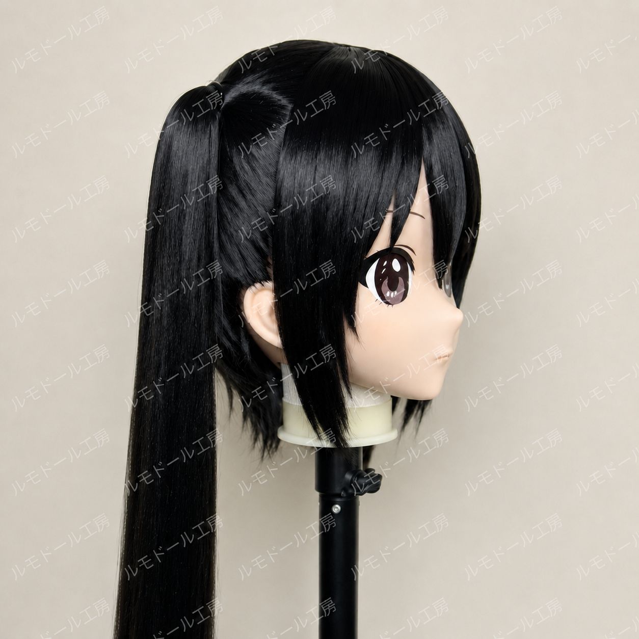 マスク 中野梓 風 けいおん! 風 黒髪 全頭 頭囲56cm kigurumi キグルミマスク 中野梓 風 けいおん! 風 黒髪ツインテール ブラウン