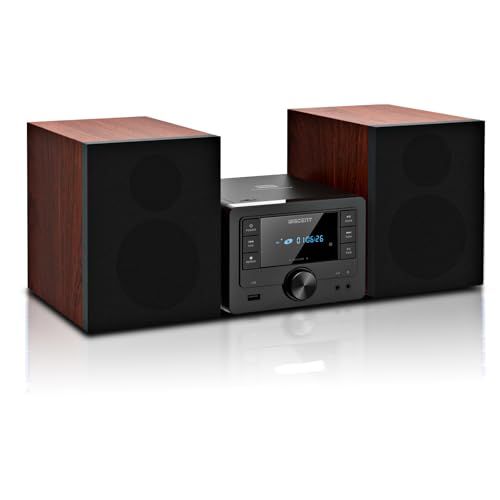 ミニコンポ 40W Bluetooth CDステレオシステム, ホームオーディオ, CD/MP3/USB/FM/AUX 入力, ブックシェルフスピーカー (クラシック)ma e0da8be6