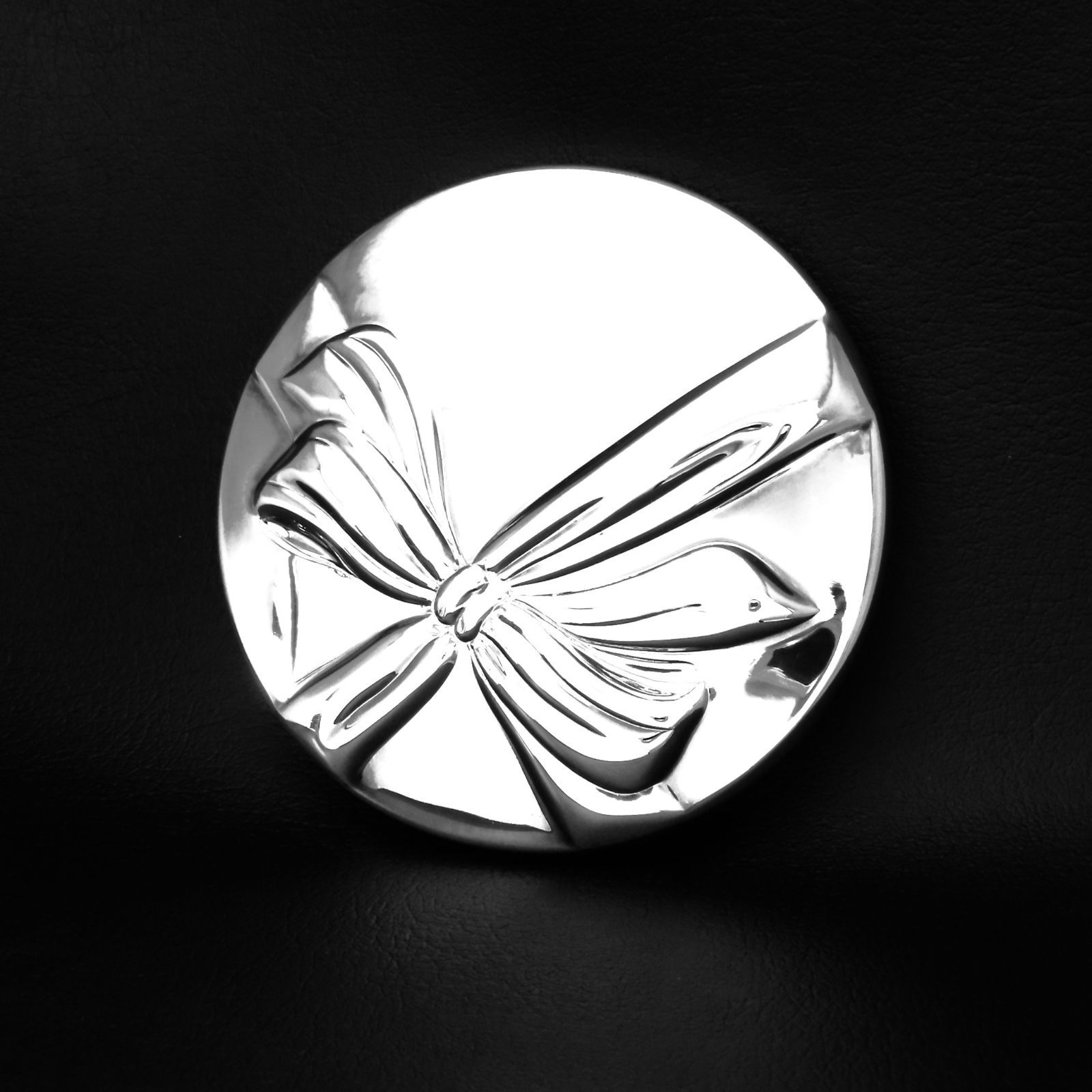 新品同様 美品 TIFFANY&Co. ティファニー リボン コンパクトミラー 鏡 シルバー925 スターリングシルバー 53.8g 箱 ボックス 布袋