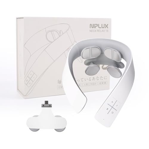 NIPLUX NECK RELAX 1S ネックケア 首 肩 リラクゼーション器 ネックリラックス コードレス 日本語音声ガイダンス 静音 軽量 暖か 6種類モード 16段階強度調節 USB-C充電 寝ながら使える リラックスグッズ 株式会社 180d45bd