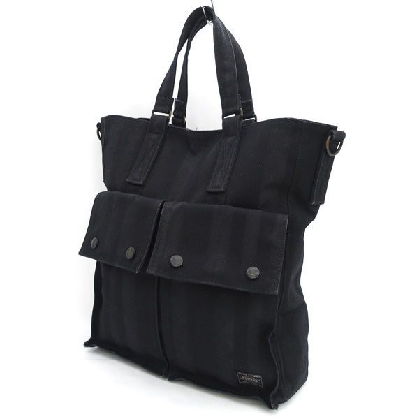 PORTER / ポーター ◆トートバッグ/TANGO/タンゴ/ストライプ/ブラック/70周年 メンズファッション【中古】 5,782円