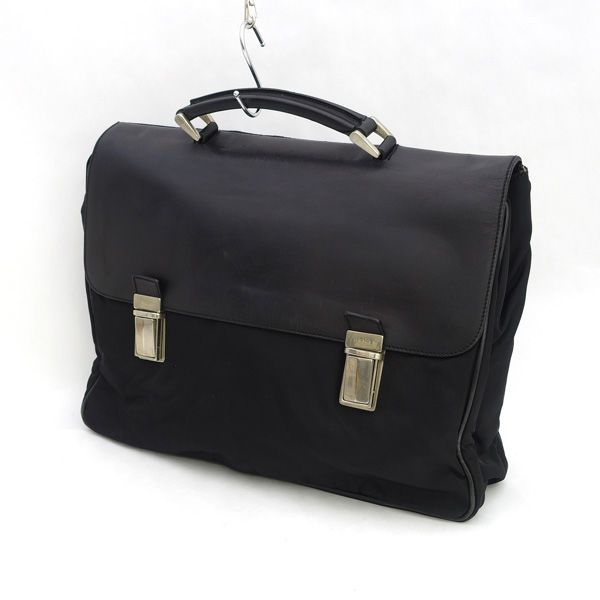 PRADA / プラダ ■ブリーフケース　ビジネスバッグ　ナイロンレザー　ブラック 【バッグ/バック/BAG/鞄/カバン】 ブランド【中古】