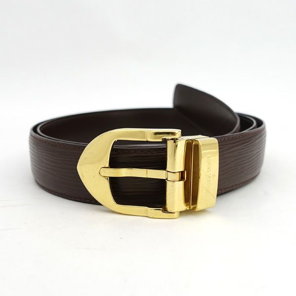 LOUIS VUITTON / ルイヴィトン ◆エピ レザー ゴールド金具 サンチュール ベルト 95/38 ブラウン ブランド【中古】