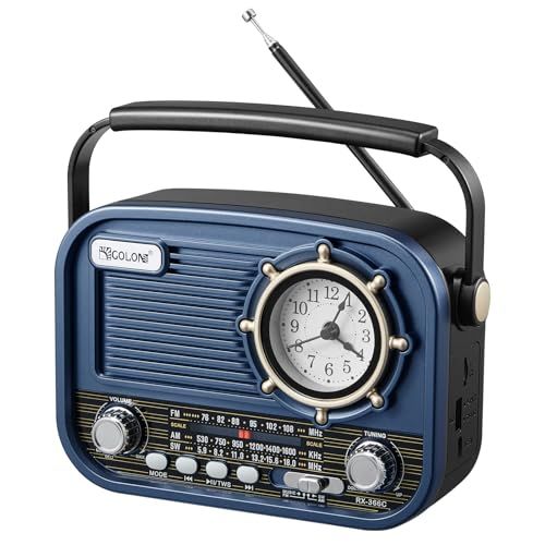 Gelielim 携帯ラジオ Radio FM/AM/SW 短波 bluetoothブルートゥース ワイドFM対応 高感度 USB/TFカード対応 大音量 電池/USB充電 レトロ 日本語取扱説明書★m 979316e5