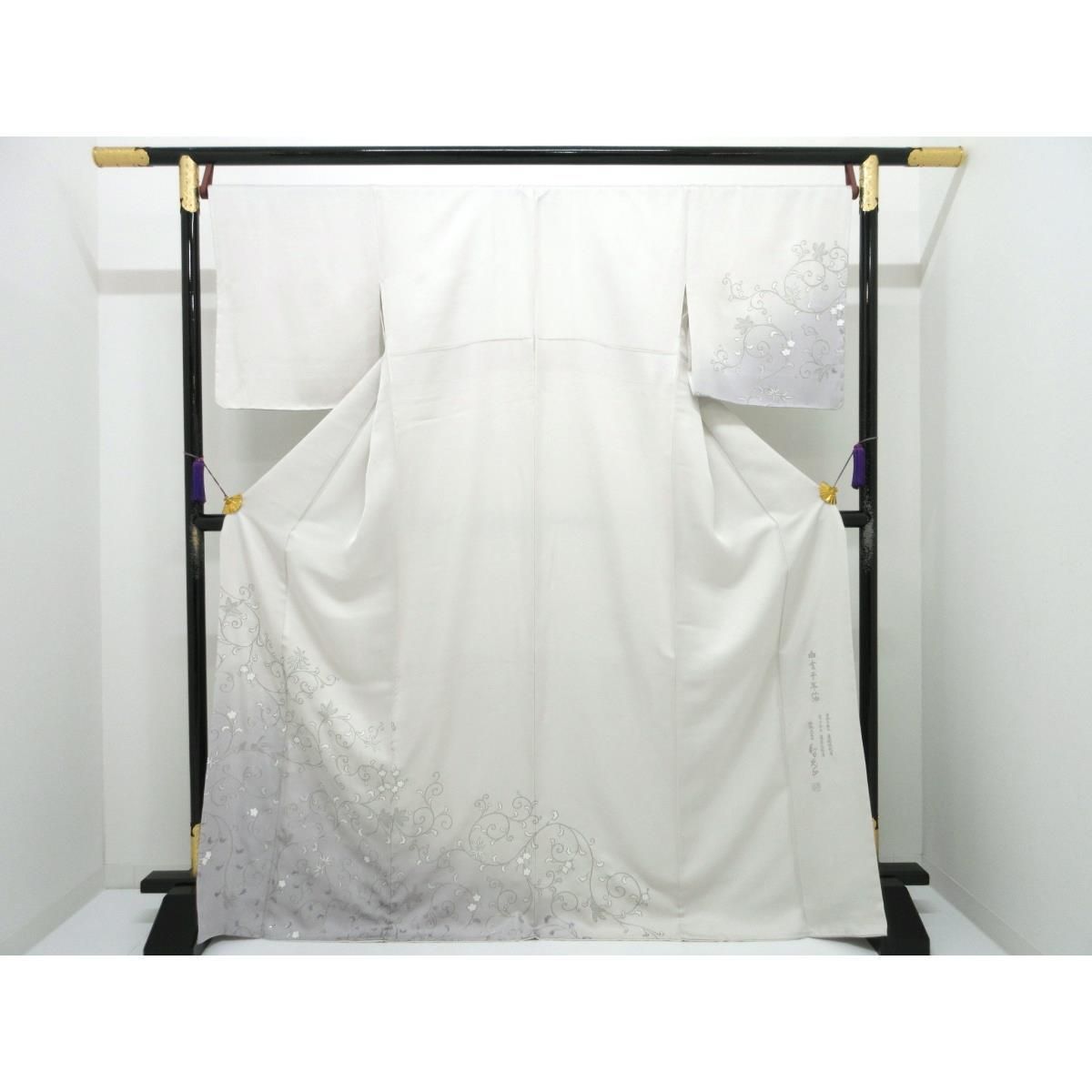 【未使用品】訪問着　【和田光正】白金千年箔　身幅Ｌ寸