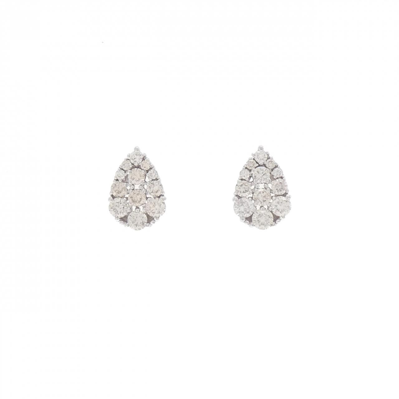 K18WG ダイヤモンド ピアス 0.70CT