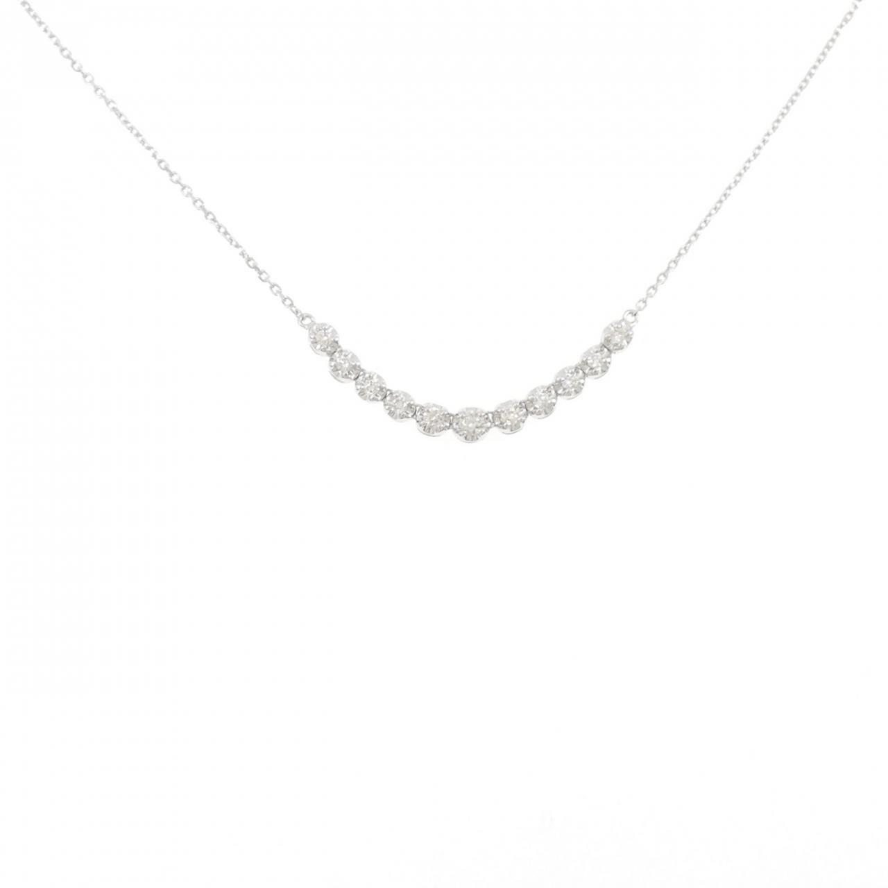 K18WG ダイヤモンド ネックレス 0.20CT